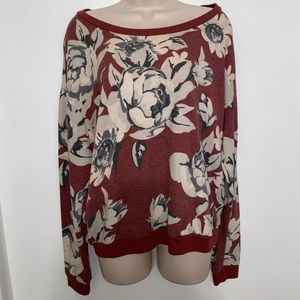 Red Floral Lightweight Sweater
